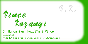vince kozanyi business card